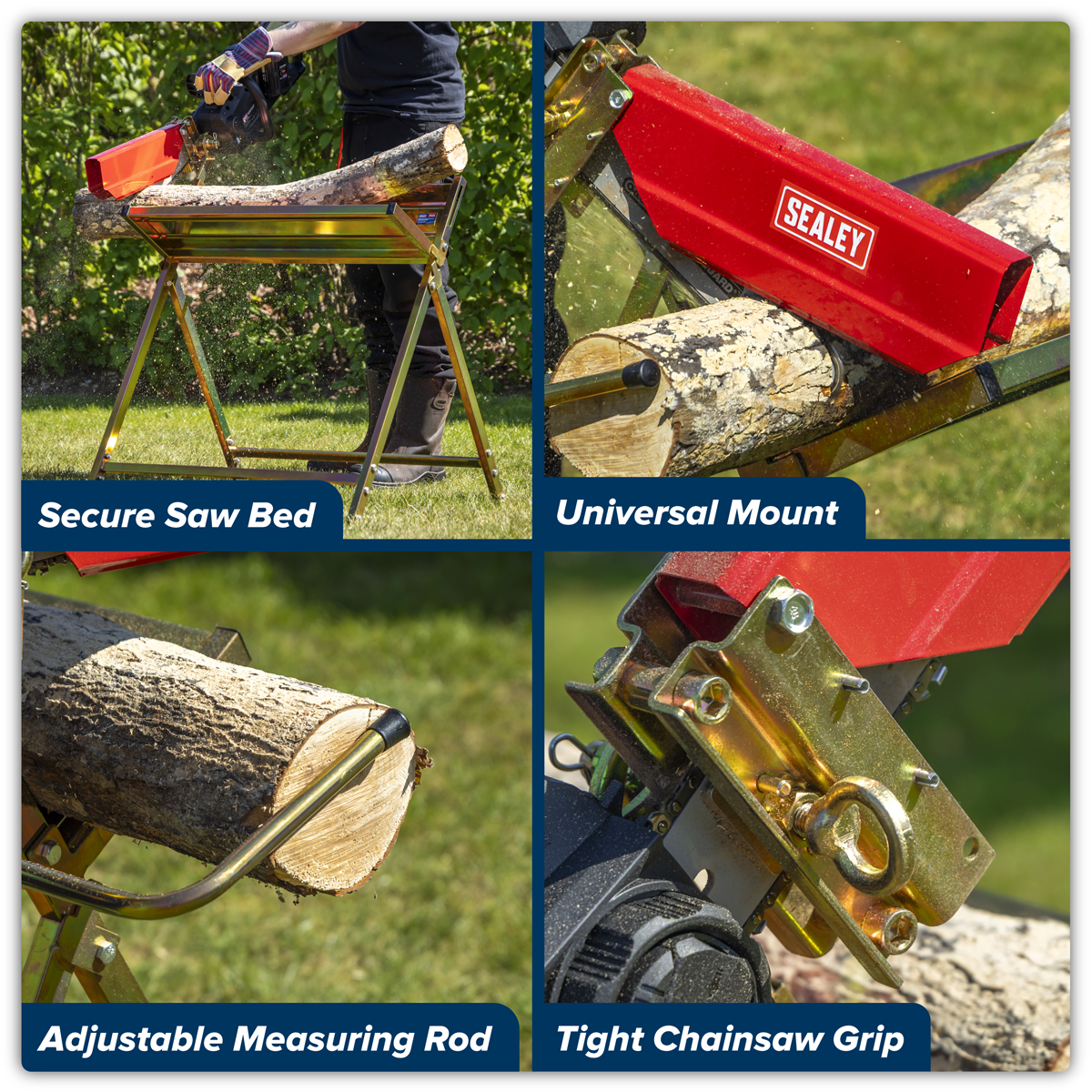 Sealey Heavy-Duty Sawhorse with Chainsaw Holder Model No-LSH150HD