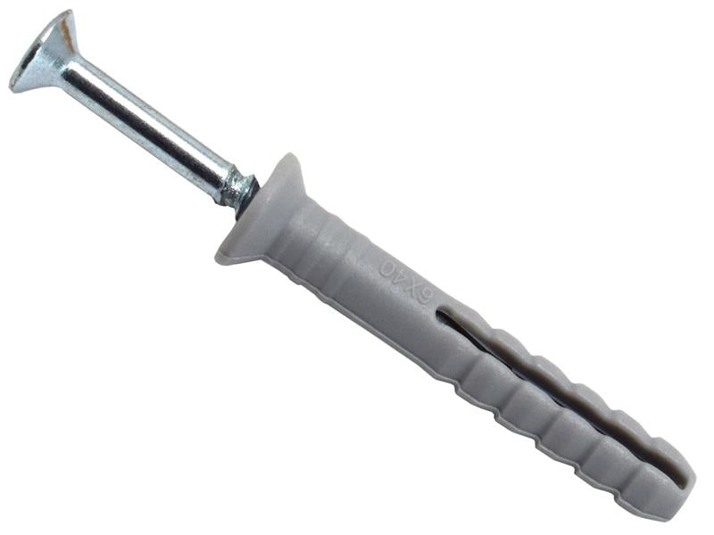 MASONMATE Nylon Hammer-In Fixing 6 x 40mm (150)