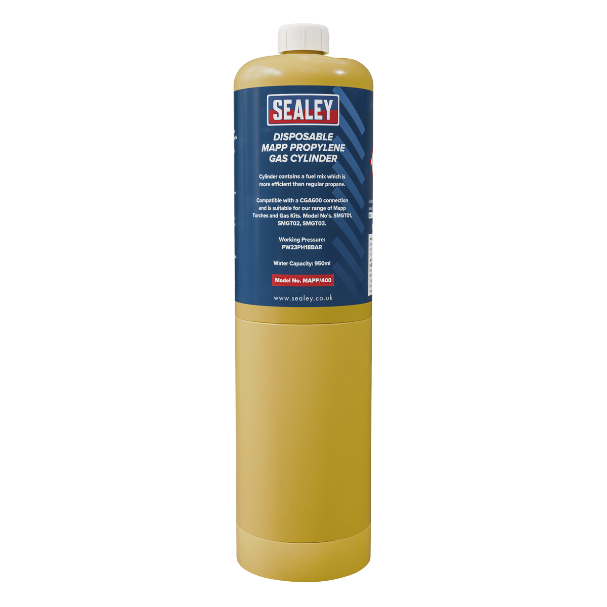 Sealey Disposable MAPP Propylene Gas Cylinder - Case of 12 Model No-MAPP/40012