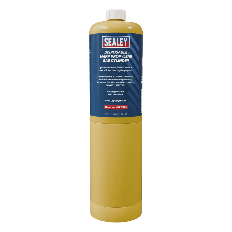 Sealey Disposable MAPP Propylene Gas Cylinder - Case of 12 Model No-MAPP/40012