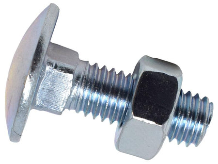 Cup Square Hex Bolt & Nut ZP M8 x 25mm Box 50