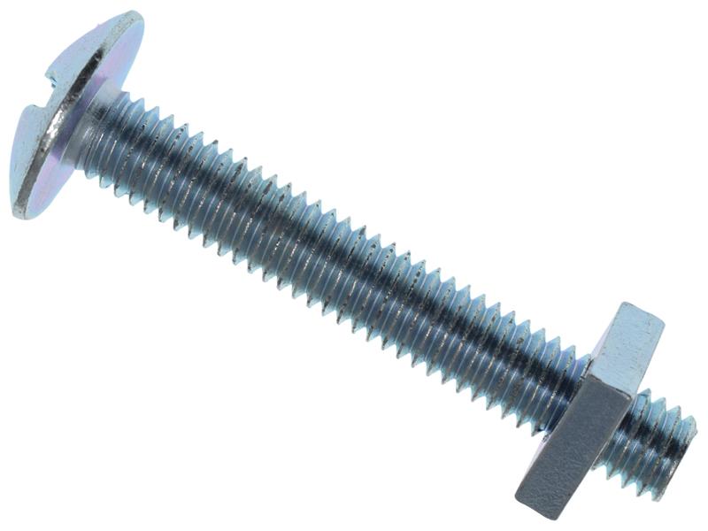 Roofing Bolt & Nut ZP M6 x 40mm (Box 25)