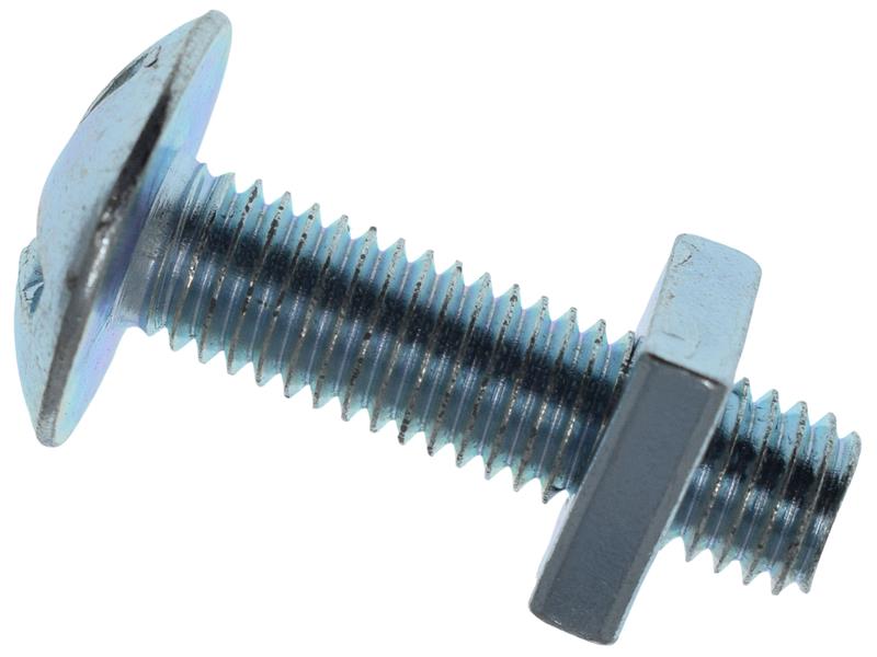 Roofing Bolt & Nut ZP M8 x 40mm (Box 25)