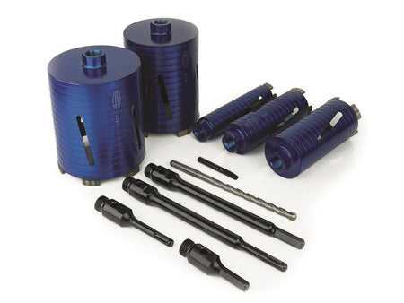 Slotted Dry Core Drill XCEL Grade Kit, 11 Piece