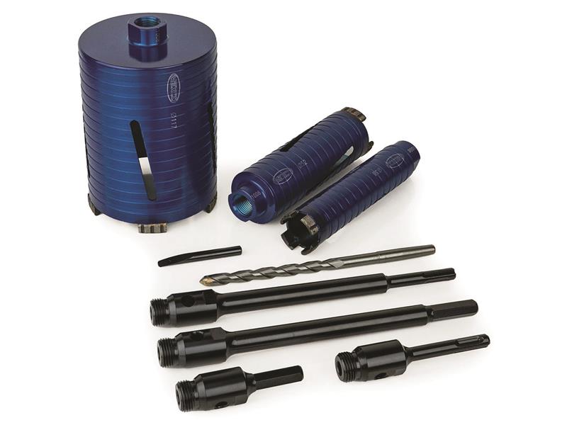 Slotted Dry Core Drill XCEL Grade Kit, 9 Piece