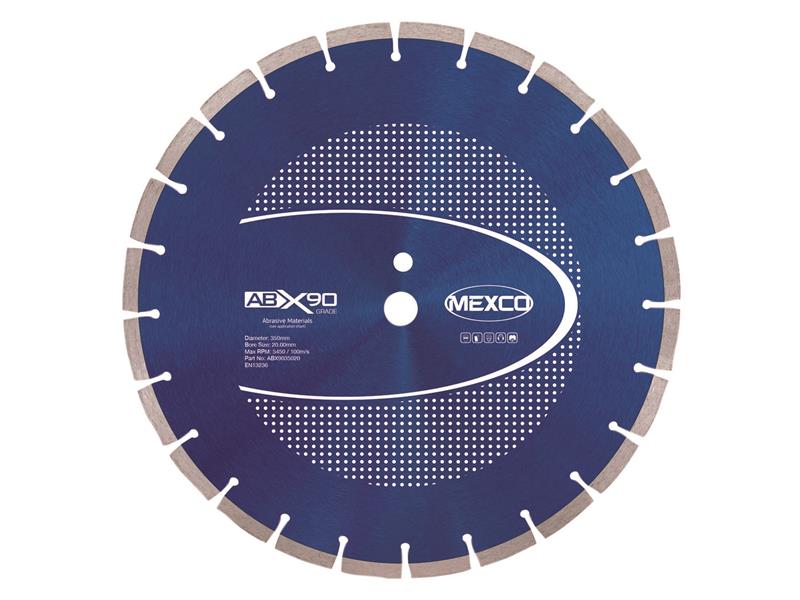 Abrasive Materials X90 Grade Diamond Blade 350 x 20mm