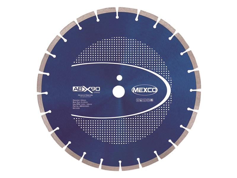 Abrasive Materials X90 Grade Diamond Blade 350 x 25mm