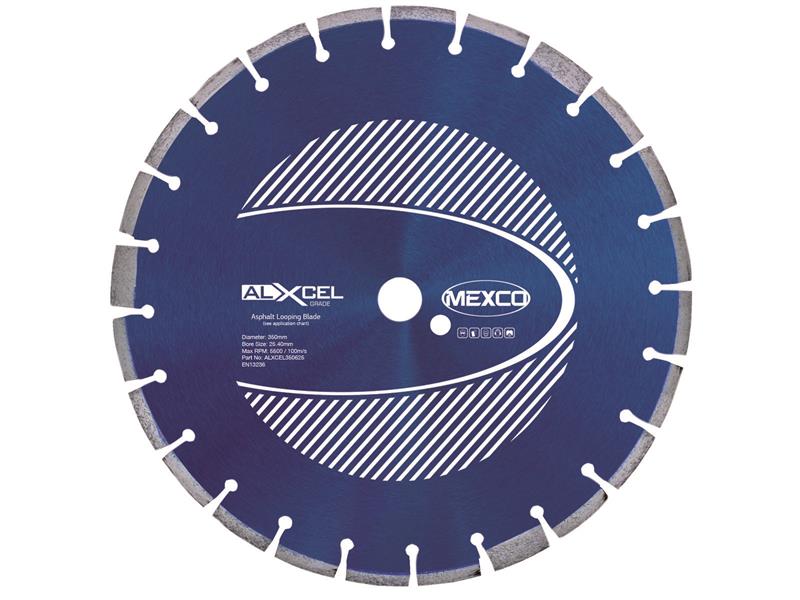 Asphalt Looping Diamond Blade 350 x 25.4mm x 6mm Width