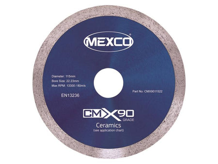 X90 Grade Ceramic Materials Diamond Blade 115 x 22mm