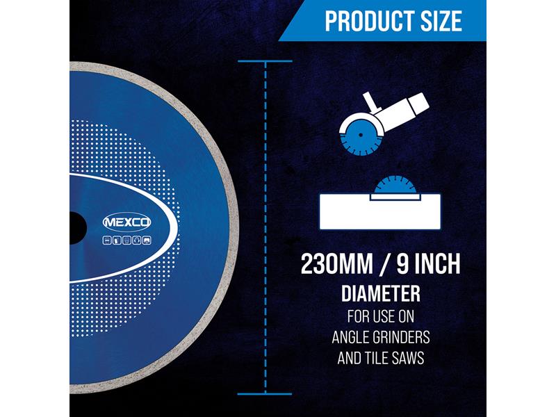 X90 Grade Ceramic Materials Diamond Blade 230 x 22mm