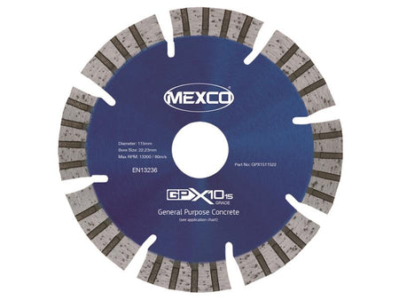 GPX10-15 Concrete Diamond Blade 115 x 22mm
