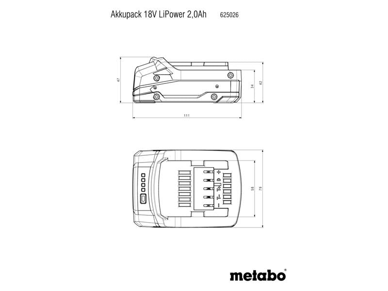 LiPOWER Battery Pack 18V 2.0Ah Li-ion