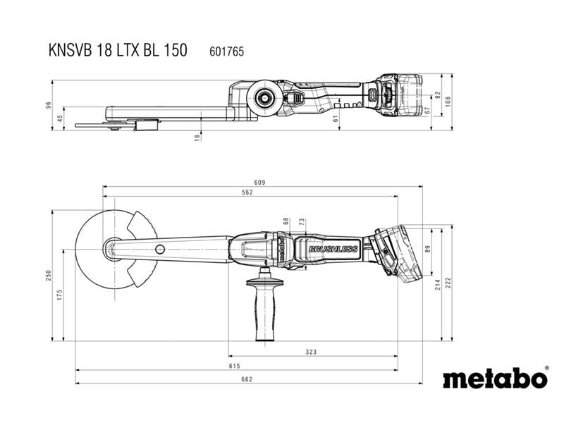 Metabo KNSVB 18 LTX BL 150 Cordless Fillet Weld Grinder 18V Bare Unit