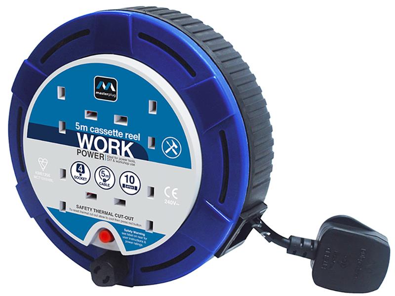 Cassette Reel 4 Gang 10A 5m Blue SCT0510/4BL-MP