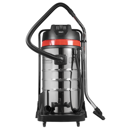 Sealey 100L Vacuum Cleaner Wet & Dry with Stainless Steel Drum 3000W/230V Model No-PC4100