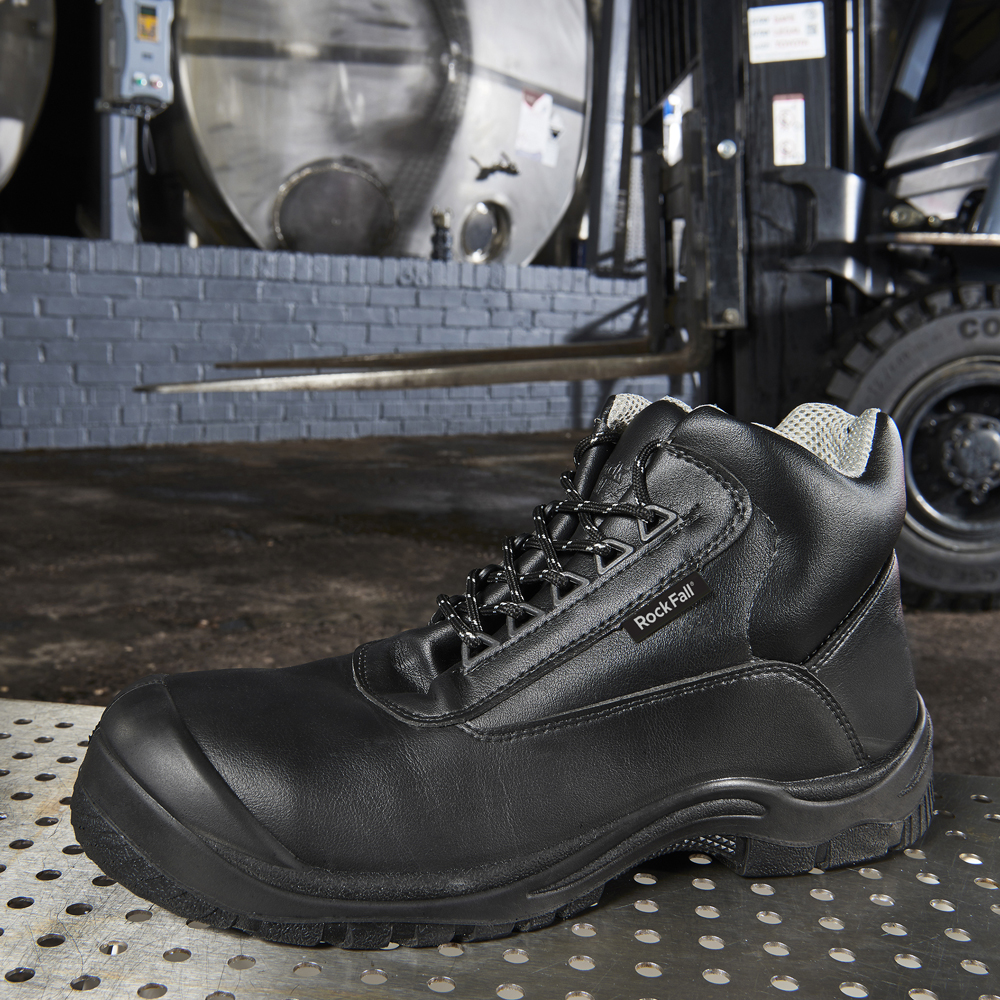 Rock Fall Rhodium Black Chemical Resistant Safety Boot: Model No.RF250