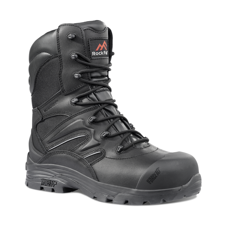 Rock Fall Titanium Black High Leg Safety Boot: Model No.RF4500