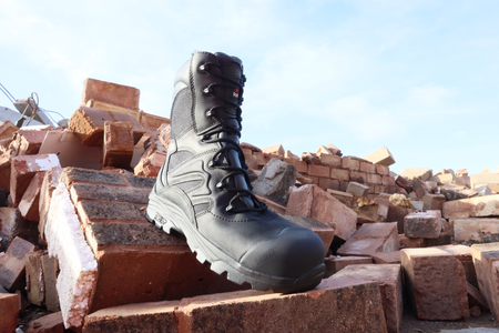 Rock Fall Titanium Black High Leg Safety Boot: Model No.RF4500