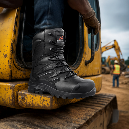 Rock Fall Titanium Black High Leg Safety Boot: Model No.RF4500