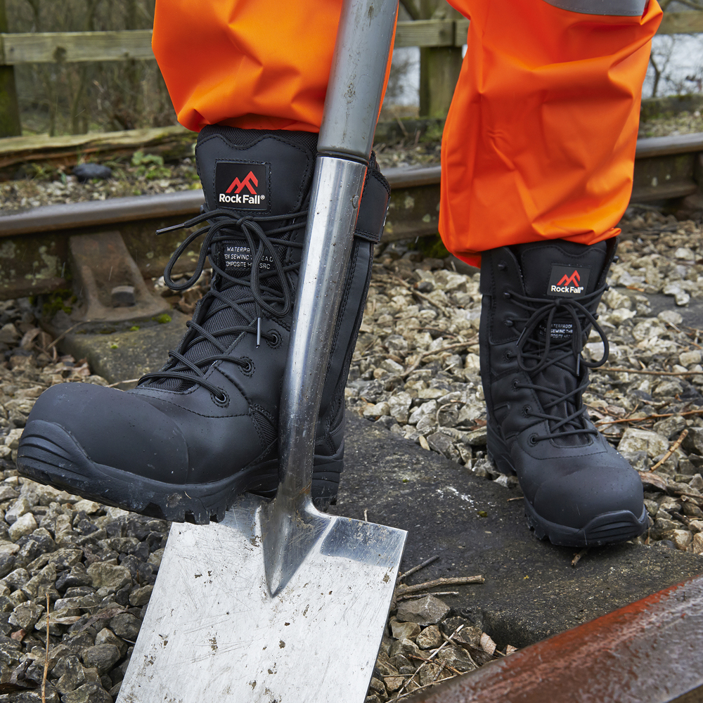 Rock Fall Titanium Black High Leg Safety Boot: Model No.RF4500
