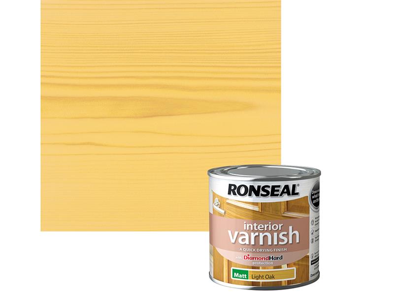 Quick Dry Interior Varnish Matt Light Oak 250ml 39428