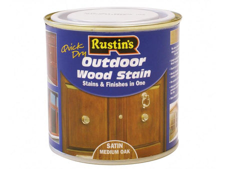 Quick Dry Exterior Woodstain Satin Medium Oak 250ml