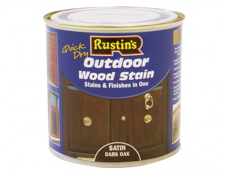 Quick Dry Exterior Woodstain Satin Dark Oak 500ml