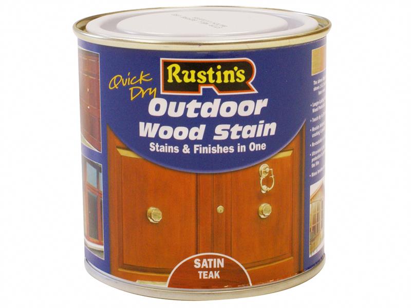 Quick Dry Exterior Woodstain Satin Teak 500ml