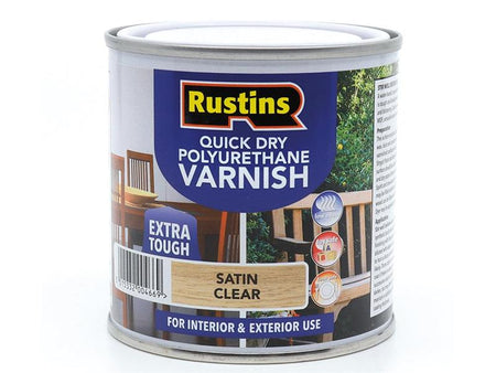 Quick Dry Polyurethane Varnish Satin Clear 250ml POSCW250