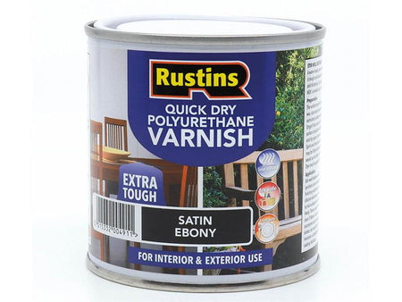 Quick Dry Polyurethane Varnish Satin Ebony 250ml PSEBW250