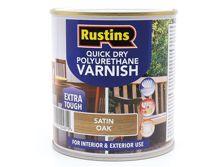 Quick Dry Polyurethane Varnish Satin Oak 500ml PSOAW500