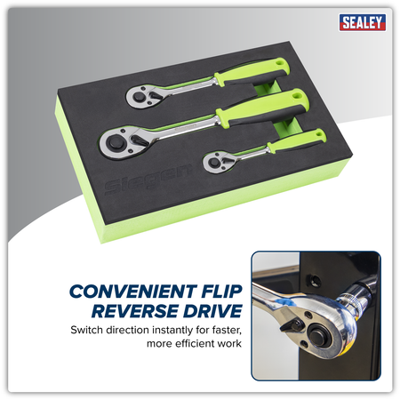 Sealey Ratchet Wrench Set 3pc Model No-S01331