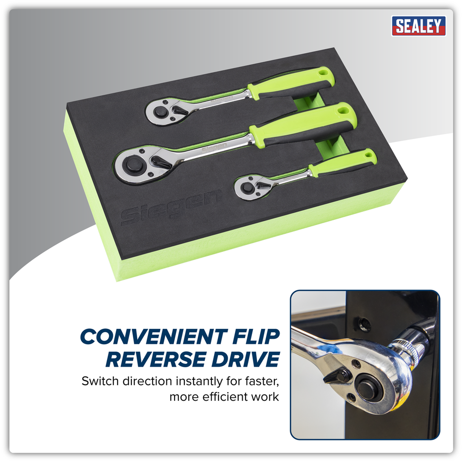 Sealey Ratchet Wrench Set 3pc Model No-S01331