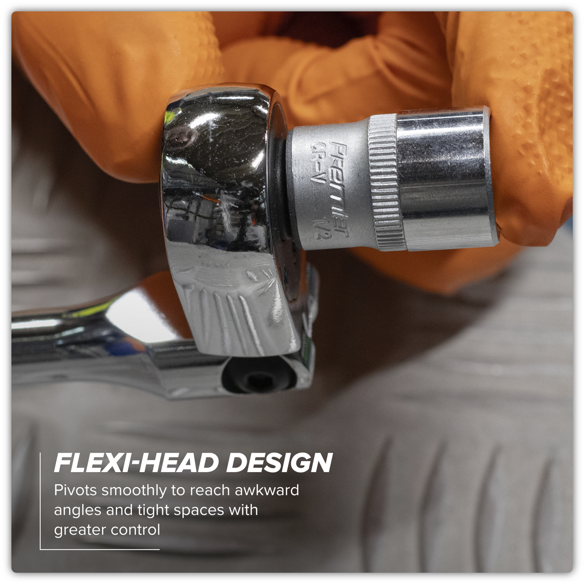 Sealey Extra-Long Flexi-Head Ratchet Wrench Set 3pc Model No-S01333