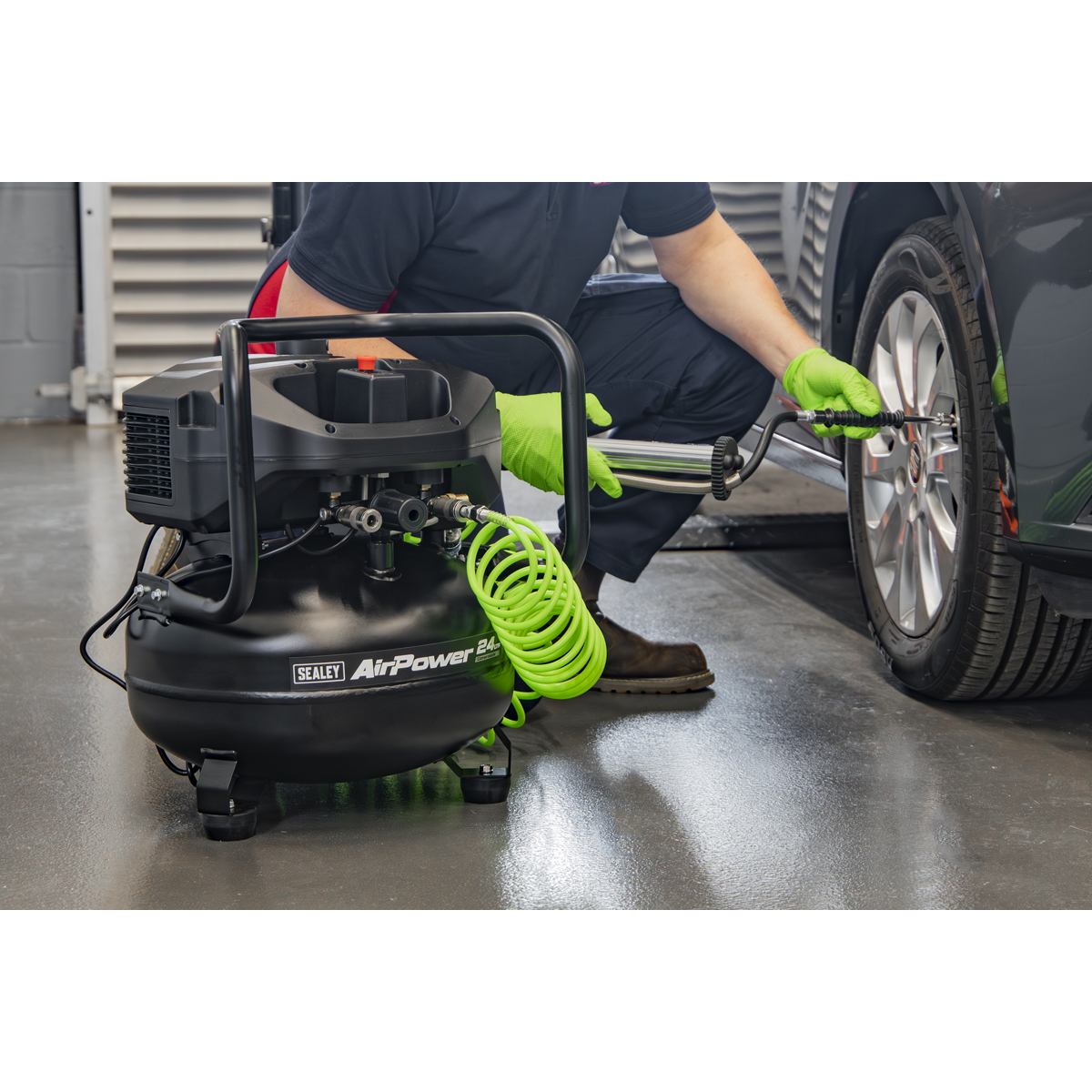 Sealey 24L Oil Free Belt Drive Vertical Compressor 2hp Model No-SAC24V
