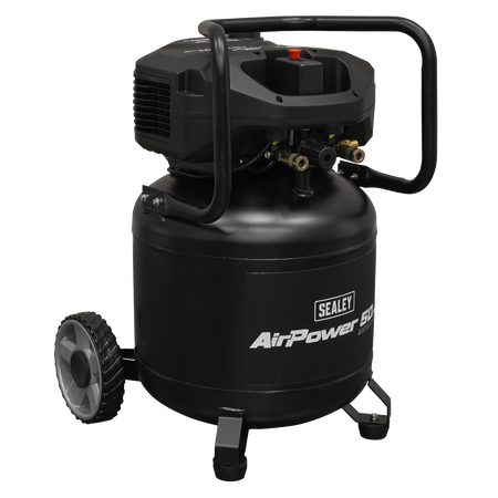 Sealey 50L Oil Free Belt Drive Vertical Compressor 2hp Model No-SAC50V