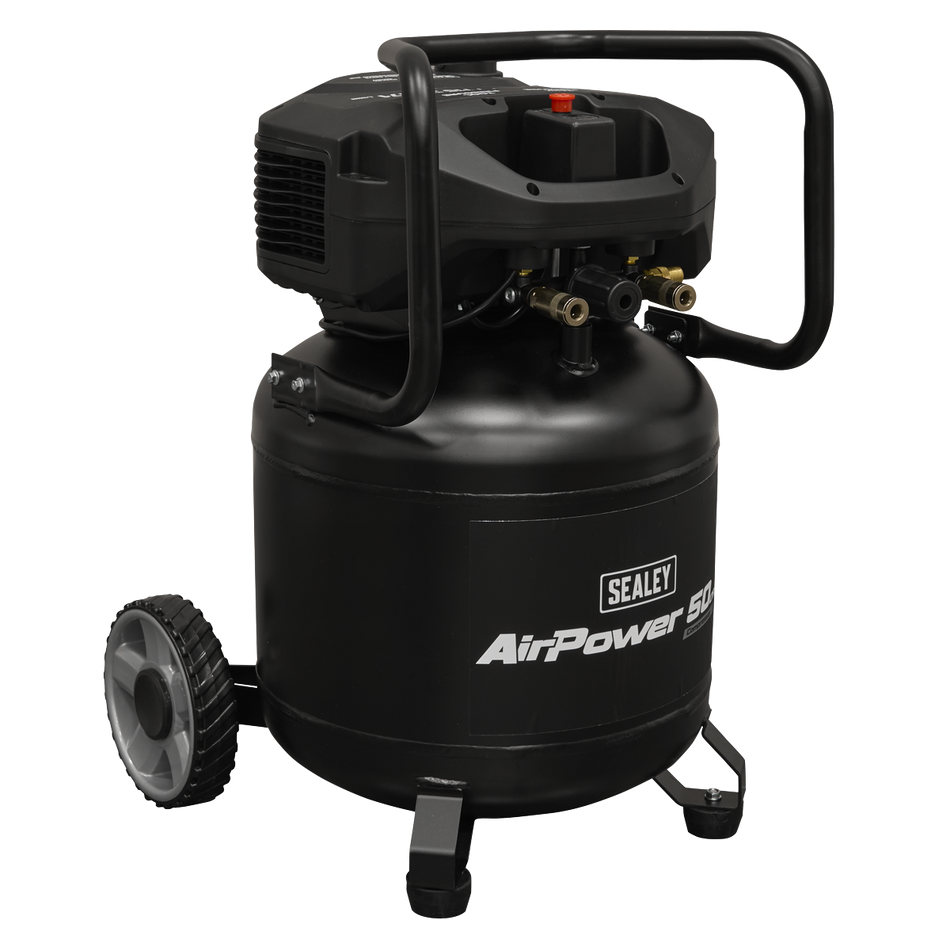 Sealey 50L Oil Free Belt Drive Vertical Compressor 2hp Model No-SAC50V