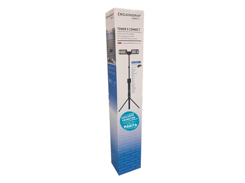 TOWER 5 CONNECT Floodlight with Makita CONNECT 18V Bare Unit