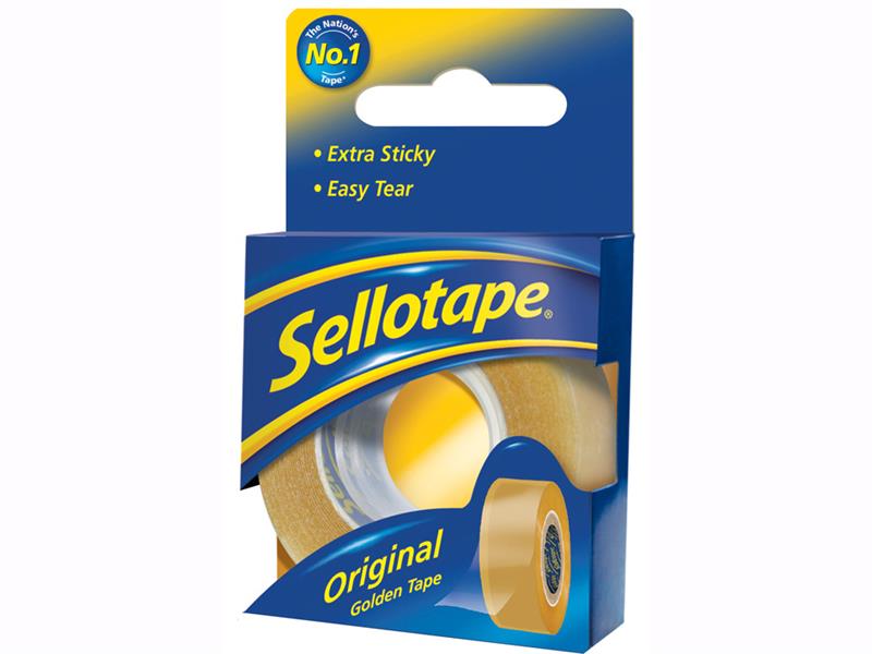 Sellotape Original Golden Sticky Tape - 1 Roll 18mm x 66m