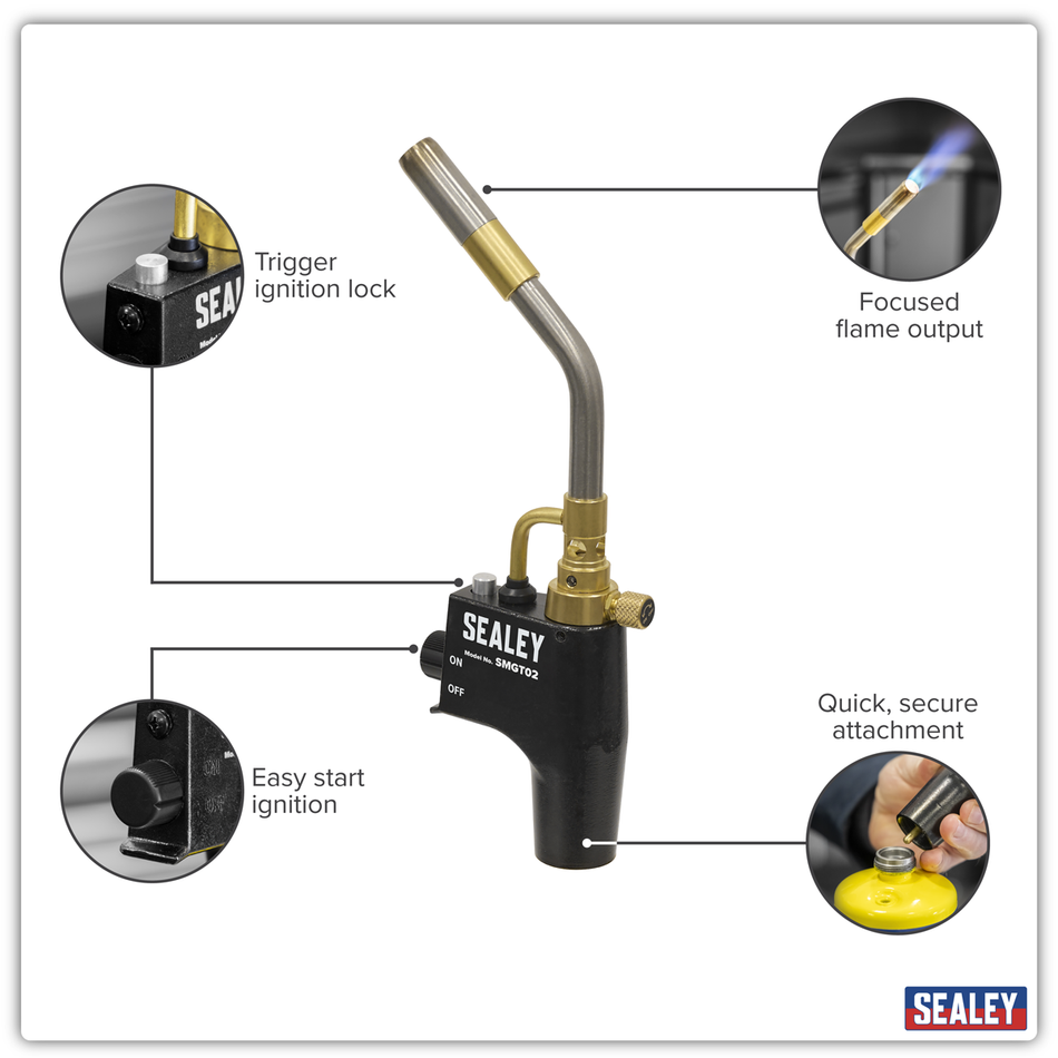 Sealey Industrial MAPP & Propane Gas Brazing Torch Model No-SMGT02