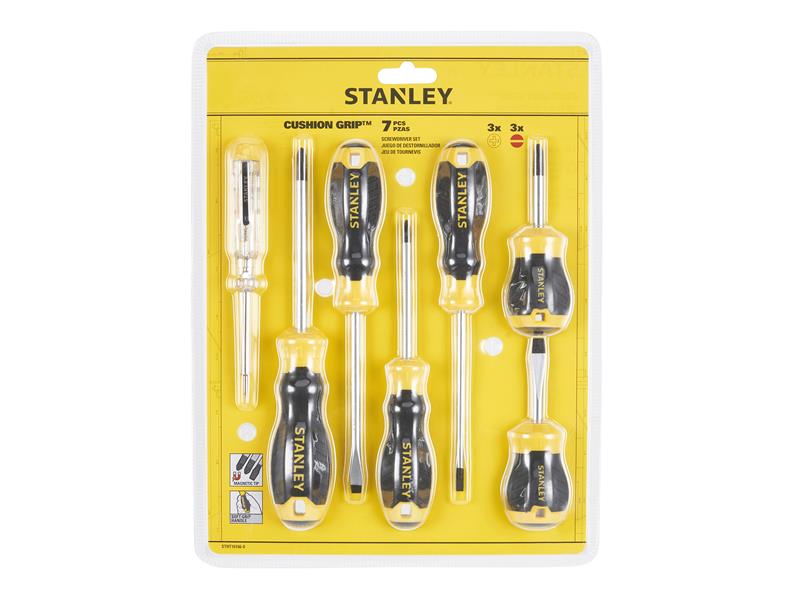 CUSHION GRIP™ Screwdriver Set, 6 Piece + Voltage Tester