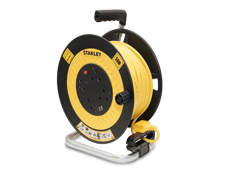 Open Drum Cable Reel 240V 13A 4-Socket + 2 USB 50m
