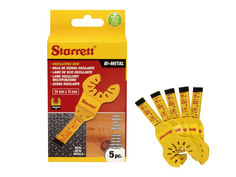 KSO-00B10-5 Plunge Bi-metal Oscillating Blade 34 x 10mm x 18 TPI Pack of 5