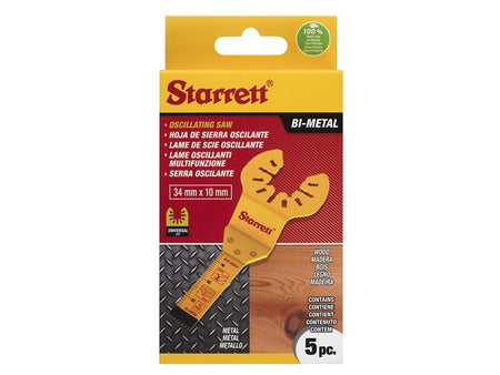 KSO-00B10-5 Plunge Bi-metal Oscillating Blade 34 x 10mm x 18 TPI Pack of 5