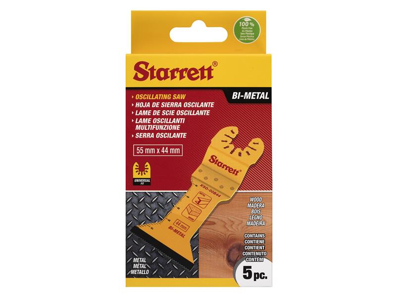 KSO-00B44-5 Flat-sided Bi-metal Oscillating Blade 55 x 44mm x 18 TPI Pack of 5