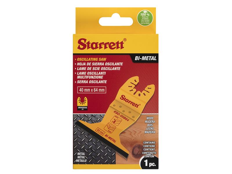 KSO-00B64 Flat-sided Bi-metal Oscillating Blade 40 x 64mm x 18 TPI