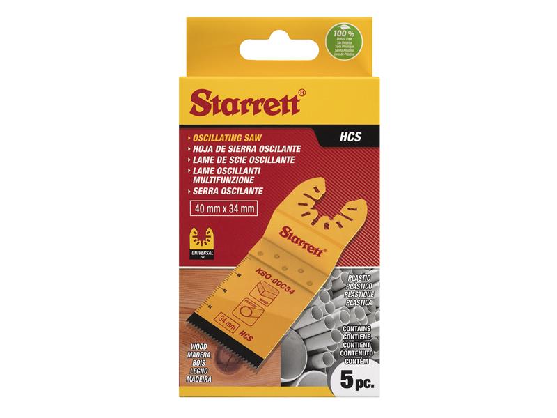 KSO-00C34-5 Plunge HCS Oscillating Blade 40 x 34mm x 18 TPI Pack of 5