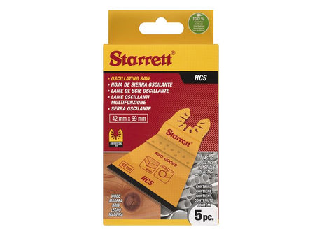KSO-00C69-5 Flat-sided HCS Oscillating Blade 69 x 42mm x 18 TPI Pack of 5
