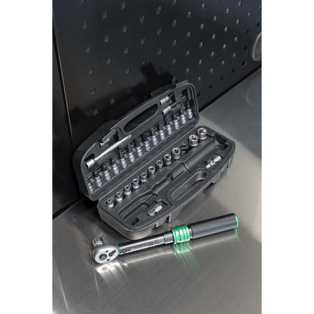 Sealey Premier Black Torque Wrench Set 1/4"Sq Drive 5-25Nm 33pc Model No-STW910B