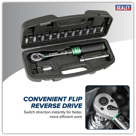 Sealey Torque Wrench Set 1/4"Sq Drive 5-25Nm 14pc Model No-STW911B